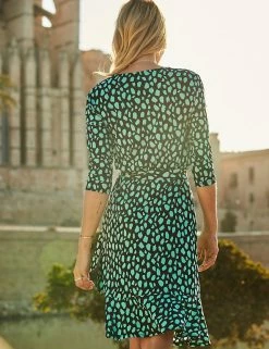 Best reviews of 😀 SOSANDAR 👗 Dresses Printed Round Neck Midi Waisted 👗 Dress 🥰 -New In Womens Sales 2022 MS 10 T83 3206S Y4 X EC 2