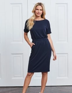 Wholesale ⭐ SOSANDAR 👗 Dresses Jersey Knee Length T-Shirt 👗 Dress 🧨