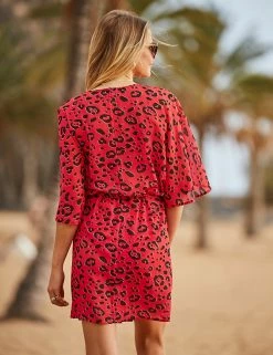 Wholesale 🛒 SOSANDAR 👗 Dresses Animal Print Beach Cover Up Kaftan 😉 -New In Womens Sales 2022 MS 10 T83 3214S A4 X EC 2