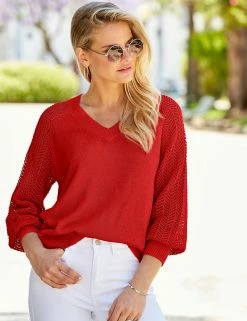 Best Sale ๐ SOSANDAR Jumpers Pointelle V-Neck Jumper ๐