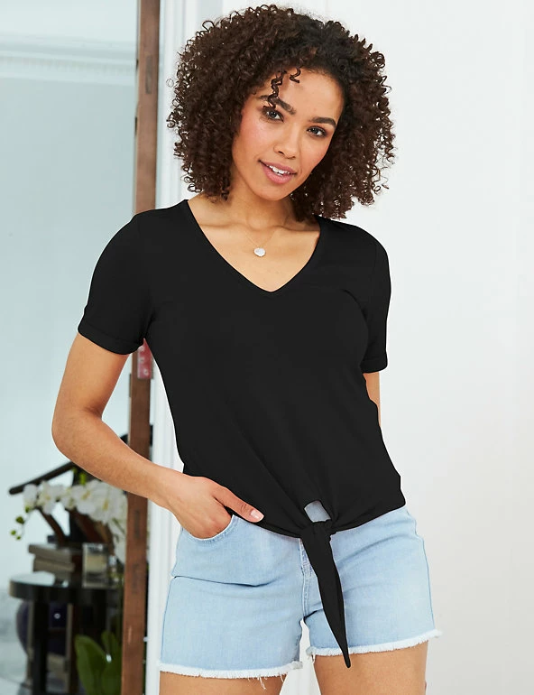 Promo π SOSANDAR Women Modal Rich Round Neck Short Sleeve T-Shirt π 1 Promo π SOSANDAR Women Modal Rich Round Neck Short Sleeve T-Shirt π