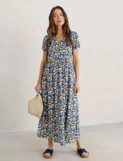 Buy ⭐ Seasalt Cornwall 👗 Dresses Cotton Rich Printed V-Neck Midaxi Tea 👗 Dress 🔔