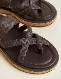 Coupon 🔥 Per Una Leather Woven Strappy 🩴 Sandals 🌟 -New In Womens Sales 2022 SD 01 T02 0342 UH X EC 3