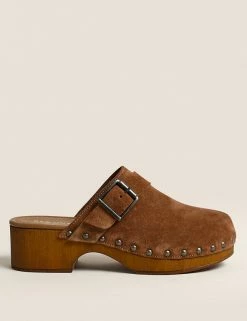 Discount 😍 Per Una 🩴 Sandals Suede Block Heel Clogs 😍