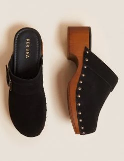 Discount 😍 Per Una 🩴 Sandals Suede Block Heel Clogs 😍 -New In Womens Sales 2022 SD 01 T02 0343 Y0 X EC 1