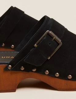 Discount 😍 Per Una 🩴 Sandals Suede Block Heel Clogs 😍 -New In Womens Sales 2022 SD 01 T02 0343 Y0 X EC 3