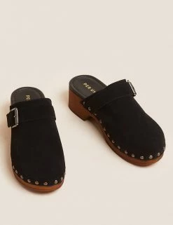 Discount 😍 Per Una 🩴 Sandals Suede Block Heel Clogs 😍 -New In Womens Sales 2022 SD 01 T02 0343 Y0 X EC 90