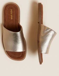 Best Pirce 🎁 Per Una 🩴 Sandals Leather Flat Sliders 🎁 -New In Womens Sales 2022 SD 01 T02 0347 S0 X EC 1