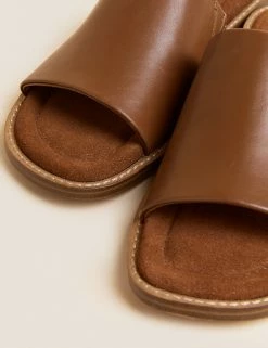 Best Pirce 🎁 Per Una 🩴 Sandals Leather Flat Sliders 🎁 -New In Womens Sales 2022 SD 01 T02 0347 VS X EC 3