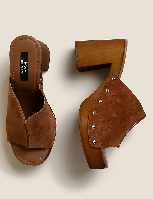 Wholesale ✨ M&S Collection 🩴 Sandals Suede Studded Open Toe Clogs 🔔 3 Wholesale ✨ M&S Collection 🩴 Sandals Suede Studded Open Toe Clogs 🔔 - Image 3