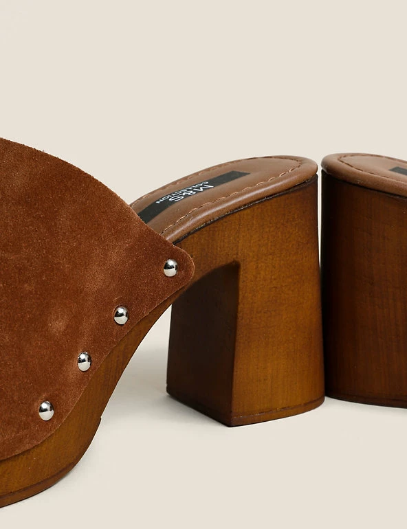 Wholesale ✨ M&S Collection 🩴 Sandals Suede Studded Open Toe Clogs 🔔 4 Wholesale ✨ M&S Collection 🩴 Sandals Suede Studded Open Toe Clogs 🔔 - Image 4