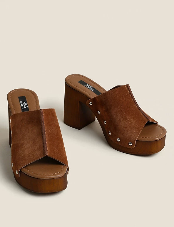 Wholesale ✨ M&S Collection 🩴 Sandals Suede Studded Open Toe Clogs 🔔 2 Wholesale ✨ M&S Collection 🩴 Sandals Suede Studded Open Toe Clogs 🔔 - Image 2