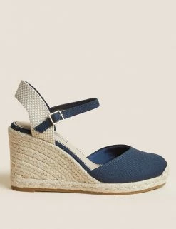 Cheap 😍 M&S Collection 🩴 Sandals Ankle Strap Wedge Espadrilles 🔔 12 Cheap 😍 M&S Collection 🩴 Sandals Ankle Strap Wedge Espadrilles 🔔 -New In Womens Sales 2022 SD 01 T02 2203 F0 X EC 0