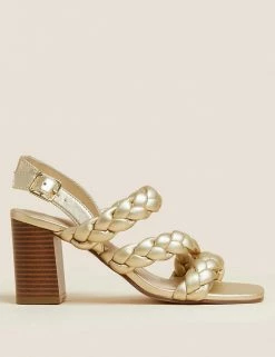Coupon 🛒 M&S Collection Woven Block Heel 🩴 Sandals 🌟