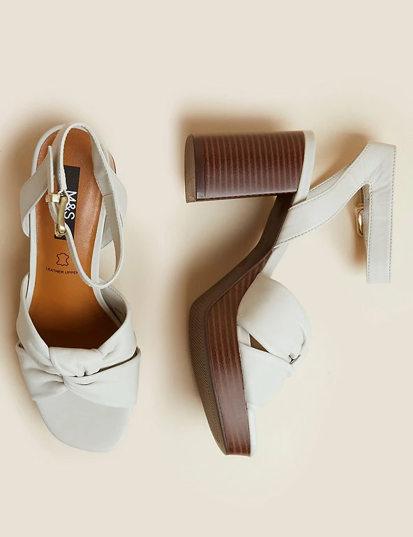 Budget 🥰 M&S Collection Leather Knot Platform 🩴 Sandals ❤️ 3 Budget 🥰 M&S Collection Leather Knot Platform 🩴 Sandals ❤️ - Image 3