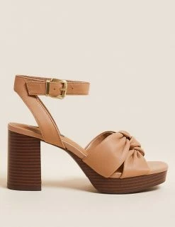 Budget 🥰 M&S Collection Leather Knot Platform 🩴 Sandals ❤️ 12 Budget 🥰 M&S Collection Leather Knot Platform 🩴 Sandals ❤️ -New In Womens Sales 2022 SD 01 T02 2211 TK X EC 0