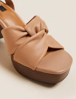 Budget 🥰 M&S Collection Leather Knot Platform 🩴 Sandals ❤️ 15 Budget 🥰 M&S Collection Leather Knot Platform 🩴 Sandals ❤️ -New In Womens Sales 2022 SD 01 T02 2211 TK X EC 3