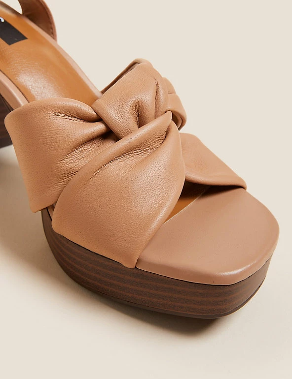 Budget 🥰 M&S Collection Leather Knot Platform 🩴 Sandals ❤️ 8 Budget 🥰 M&S Collection Leather Knot Platform 🩴 Sandals ❤️ - Image 8