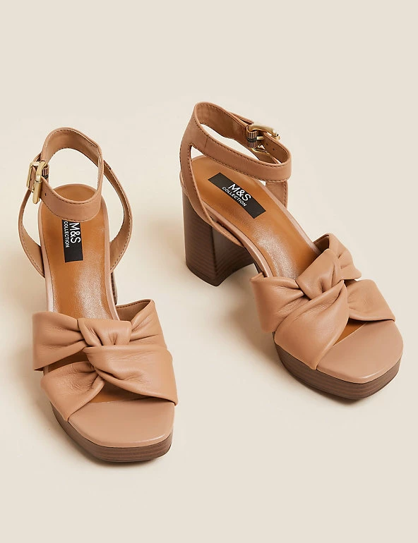 Budget 🥰 M&S Collection Leather Knot Platform 🩴 Sandals ❤️ 6 Budget 🥰 M&S Collection Leather Knot Platform 🩴 Sandals ❤️ - Image 6