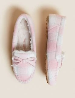 Hot Sale ๐ M&S Collection Checked Faux Fur Lined Moccasin Slippers ๐ 6 Hot Sale ๐ M&S Collection Checked Faux Fur Lined Moccasin Slippers ๐ -New In Womens Sales 2022 SD 01 T02 2398C T4 X EC 1