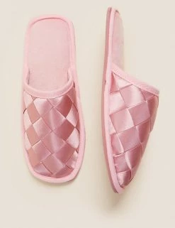 Outlet 💯 M&S Collection Square Toe Mule Slippers 😍 -New In Womens Sales 2022 SD 01 T02 3024 QA X EC 1