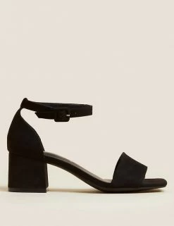 Buy 💯 M&S Collection Wide Fit Ankle Strap Block Heel 🩴 Sandals ✔️ -New In Womens Sales 2022 SD 01 T02 3202W YG X EC 0
