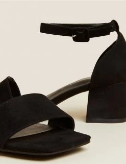 Buy 💯 M&S Collection Wide Fit Ankle Strap Block Heel 🩴 Sandals ✔️ -New In Womens Sales 2022 SD 01 T02 3202W YG X EC 3