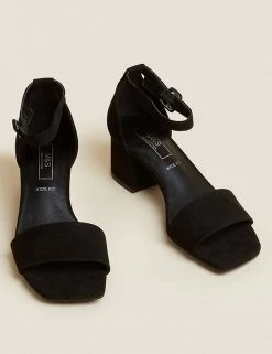 Buy 💯 M&S Collection Wide Fit Ankle Strap Block Heel 🩴 Sandals ✔️ -New In Womens Sales 2022 SD 01 T02 3202W YG X EC 90