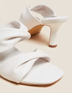 Top 10 🔔 M&S Collection 🩴 Sandals Wide Fit Leather Stiletto Heel Mules ✔️ -New In Womens Sales 2022 SD 01 T02 3203W SS X EC 3