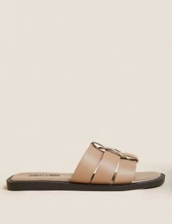 Top 10 ⌛ M&S Collection 🩴 Sandals Leather Ring Detail Flat Sliders ✨