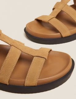 New 🥰 M&S Collection Suede Ankle Strap Gladiator 🩴 Sandals 🌟 -New In Womens Sales 2022 SD 01 T02 4605A V8 X EC 3