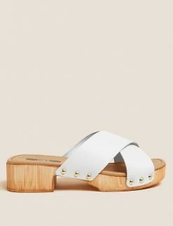 Wholesale ✨ M&S Collection Footwear Leather Block Heel Clogs 🔔 -New In Womens Sales 2022 SD 01 T02 4606B Z0 X EC 0