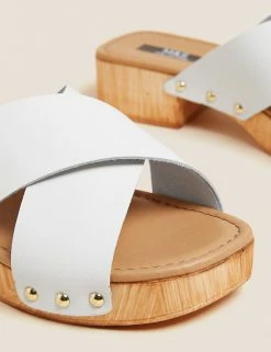 Wholesale ✨ M&S Collection Footwear Leather Block Heel Clogs 🔔 -New In Womens Sales 2022 SD 01 T02 4606B Z0 X EC 3