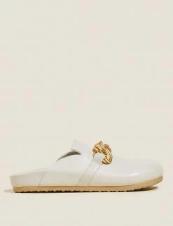 Coupon 👍 M&S Collection 👟 Shoes Leather Chain Detail Flatform Mules ⭐