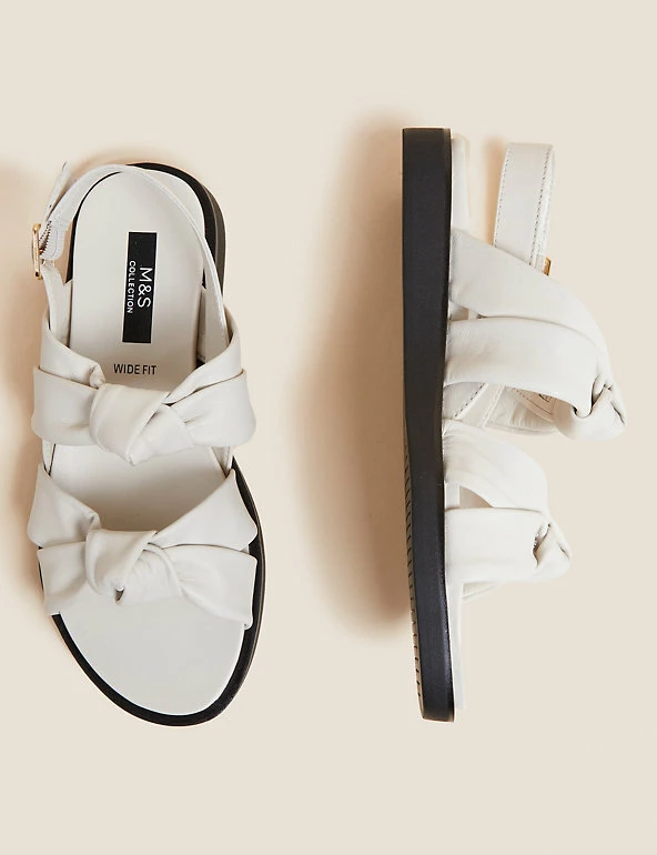 Promo ⌛ M&S Collection Wide Fit Leather Knot Flat 🩴 Sandals ❤️ 7 Promo ⌛ M&S Collection Wide Fit Leather Knot Flat 🩴 Sandals ❤️ - Image 7