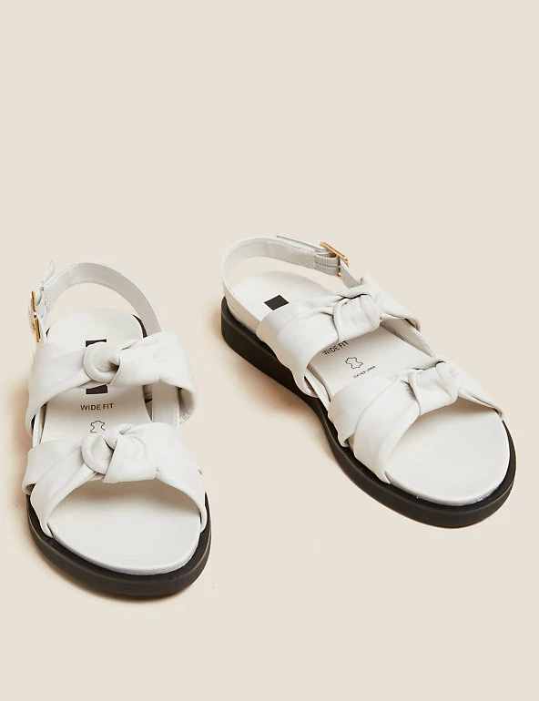 Promo ⌛ M&S Collection Wide Fit Leather Knot Flat 🩴 Sandals ❤️ 6 Promo ⌛ M&S Collection Wide Fit Leather Knot Flat 🩴 Sandals ❤️ - Image 6
