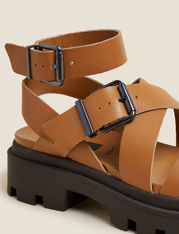 Coupon ❤️ M&S Collection Wide Fit Leather Buckle Ankle Strap 🩴 Sandals 😍 4 Coupon ❤️ M&S Collection Wide Fit Leather Buckle Ankle Strap 🩴 Sandals 😍 - Image 4
