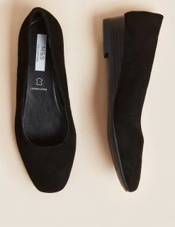 Discount 😉 M&S Collection 👟 Shoes Suede Wedge Pumps ❤️ -New In Womens Sales 2022 SD 01 T02 8263 Y0 X EC 1