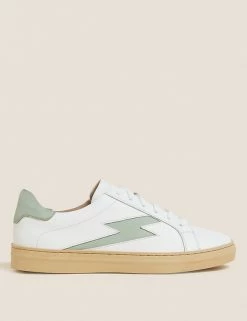 Buy ๐ M&S Collection Lace Up Leather Side Detail Trainers โญ 27 Buy ๐ M&S Collection Lace Up Leather Side Detail Trainers โญ -New In Womens Sales 2022 SD 01 T02 8902T J4 X EC 4