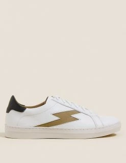 Buy ๐ M&S Collection Lace Up Leather Side Detail Trainers โญ 19 Buy ๐ M&S Collection Lace Up Leather Side Detail Trainers โญ -New In Womens Sales 2022 SD 01 T02 8902T NF X EC 0