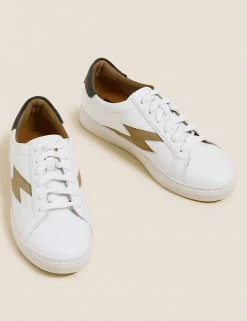 Buy ๐ M&S Collection Lace Up Leather Side Detail Trainers โญ 20 Buy ๐ M&S Collection Lace Up Leather Side Detail Trainers โญ -New In Womens Sales 2022 SD 01 T02 8902T NF X EC 90