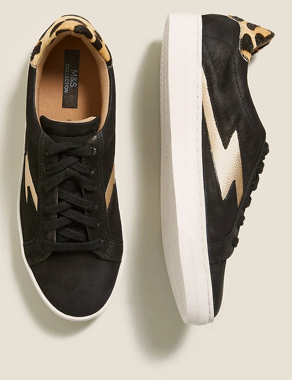 Buy ๐ M&S Collection Lace Up Leather Side Detail Trainers โญ 3 Buy ๐ M&S Collection Lace Up Leather Side Detail Trainers โญ - Image 3