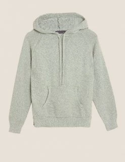 Budget 🌟 M&S Collection Jumpers Cotton Rich Textured Relaxed Hoodie 🎁 45 Budget 🌟 M&S Collection Jumpers Cotton Rich Textured Relaxed Hoodie 🎁 -New In Womens Sales 2022 SD 01 T38 0399 DW X EC 90