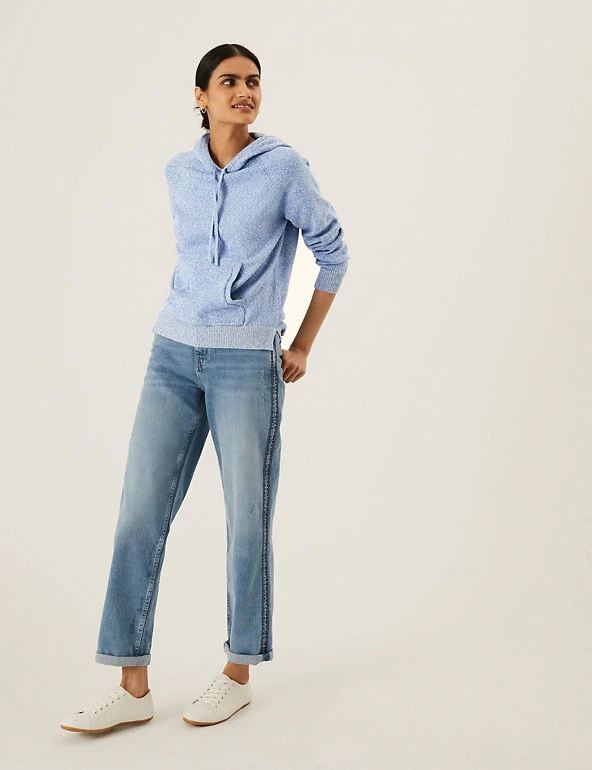 Budget 🌟 M&S Collection Jumpers Cotton Rich Textured Relaxed Hoodie 🎁 4 Budget 🌟 M&S Collection Jumpers Cotton Rich Textured Relaxed Hoodie 🎁 - Image 4