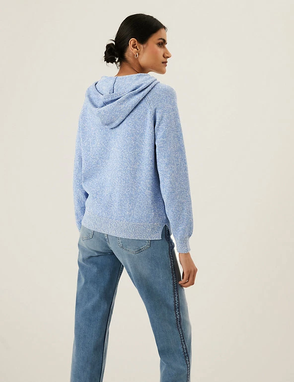 Budget 🌟 M&S Collection Jumpers Cotton Rich Textured Relaxed Hoodie 🎁 5 Budget 🌟 M&S Collection Jumpers Cotton Rich Textured Relaxed Hoodie 🎁 - Image 5