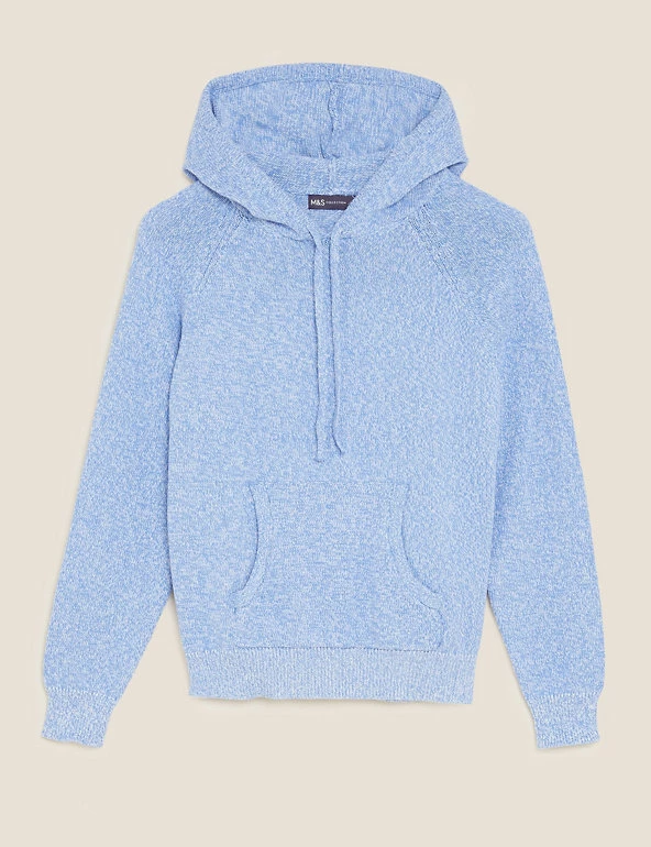 Budget 🌟 M&S Collection Jumpers Cotton Rich Textured Relaxed Hoodie 🎁 2 Budget 🌟 M&S Collection Jumpers Cotton Rich Textured Relaxed Hoodie 🎁 - Image 2