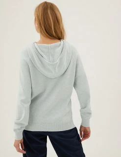 Budget 🌟 M&S Collection Jumpers Cotton Rich Textured Relaxed Hoodie 🎁 35 Budget 🌟 M&S Collection Jumpers Cotton Rich Textured Relaxed Hoodie 🎁 -New In Womens Sales 2022 SD 01 T38 0399 T7 X EC 3