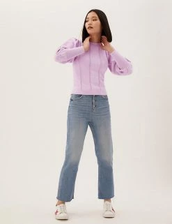 Top 10 😀 M&S Collection Jumpers Cotton Rich Textured Crew Neck Jumper 🎉 -New In Womens Sales 2022 SD 01 T38 0614 IN X EC 3