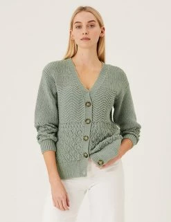 Top 10 👏 M&S Collection Cardigans Cotton Rich Pointelle V-Neck Cardigan 🎉 -New In Womens Sales 2022 SD 01 T38 0765 DW X EC 1