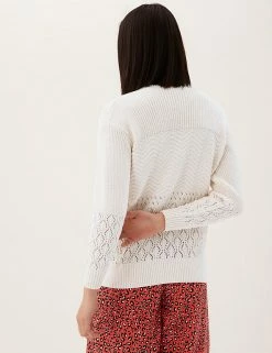 Top 10 👏 M&S Collection Cardigans Cotton Rich Pointelle V-Neck Cardigan 🎉 -New In Womens Sales 2022 SD 01 T38 0765 EK X EC 3